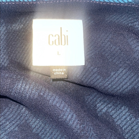 CAbi Deep Blue and Black Top - Picture 2 of 8